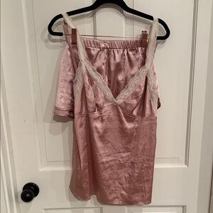 Elegant Pink Satin Nightgown
